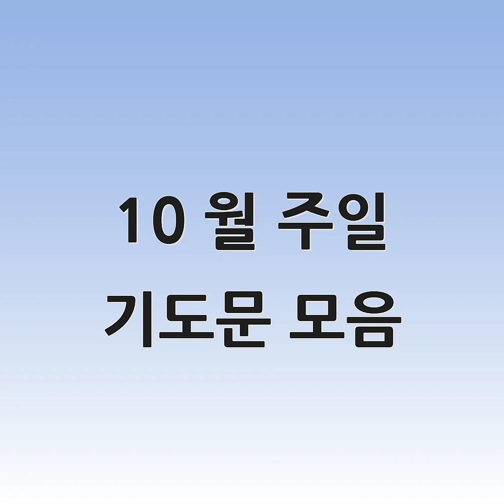 10 월 주일 기도문 모음