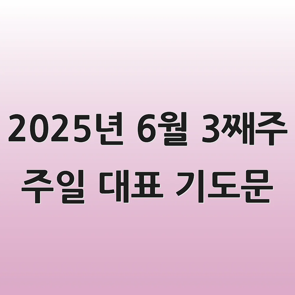 2025년 6월 3째주 주일 대표 기도문