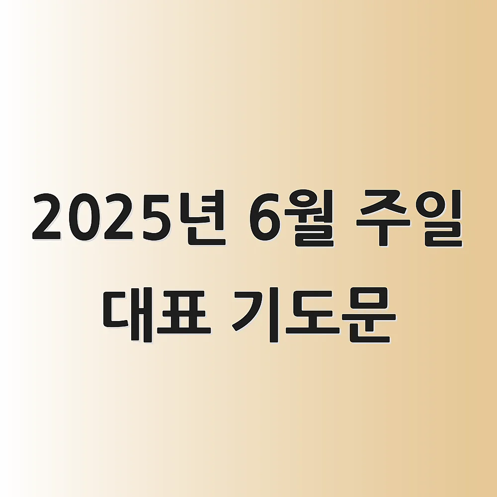 2025년 6월 주일 대표 기도문