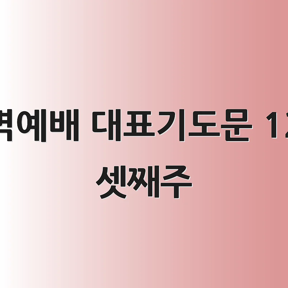 새벽예배 대표기도문 12월 셋째주 1 새벽예배 대표기도문 12월 셋째주