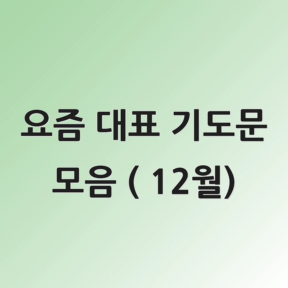 요즘 대표 기도문 모음 ( 12월)