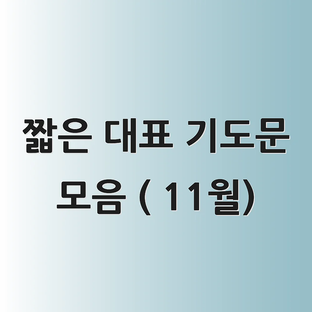 짧은 대표 기도문 모음 ( 11월)